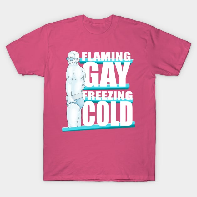 Flaming Gay Freezing Cold T-Shirt by brettwhite